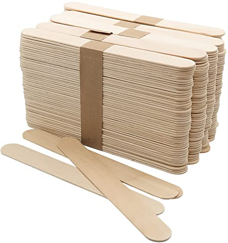 YXHZVON Wooden Ice Cream Sticks, Pack of 100, Wooden Spatula, 15 x 1.8 cm, Popsicle Sticks Wooden Handle for Crafts, DIY, Garden, Plant Lettering, Birch, Base Colour