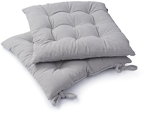 Paco Home Sitzkissen mit Befestigungsbänder 40x40 Stuhl Bürostuhl Kissen Stuhlkissen Innen Indoor versch. Farben 2er Set