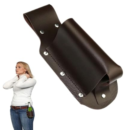 Yidootwo 1 cintura per birra classica, in pelle PU, con cordino, per alpinismo, campeggio, escursionismo, feste all'aperto (marrone)