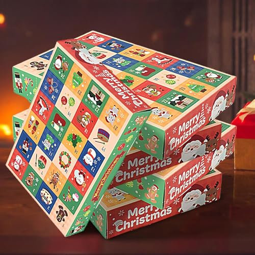 5Pcs Fill Your Own Advent Calendar Boxes, 24 Days Empty Advent Calendar Box, Christmas Countdown Fillable Advent Calendar, Christmas Advent Calendar Cases to Fill Chocolates, Candies, Toys