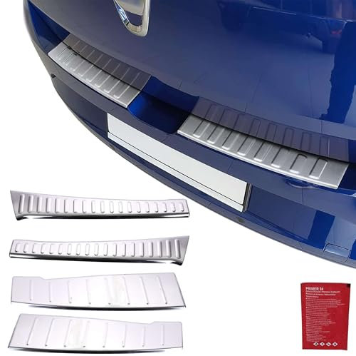 INLY Lot de 4 protections de seuil de chargement pour l'intérieur et l'extérieur en acier inoxydable chromé compatible avec Sandero (à partir de 2021)