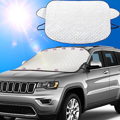 Parasole Auto Parabrezza, Pieghevole e Portatile, 178 x 124 cm, Argento, Universale per Auto, SUV e altri, Magnetico