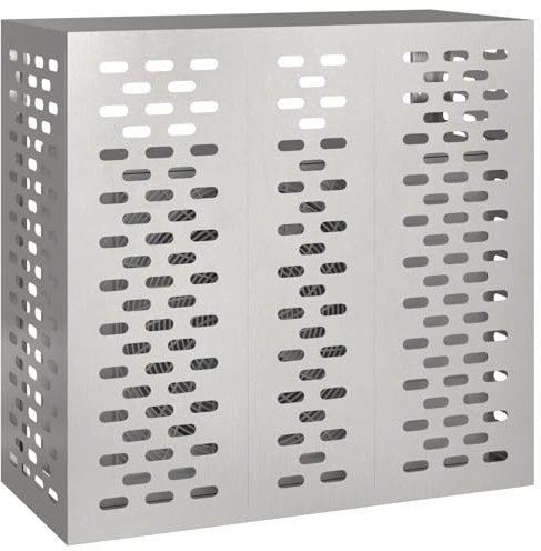 vidaXL Edelstahl-Klimaanlagenabdeckung 110 x 50 105 cm Gebürsteter Finish Wetterschutz für Außen AC und Wärmepumpeneinheiten Rostbeständig Robust Modern Schutz Schick