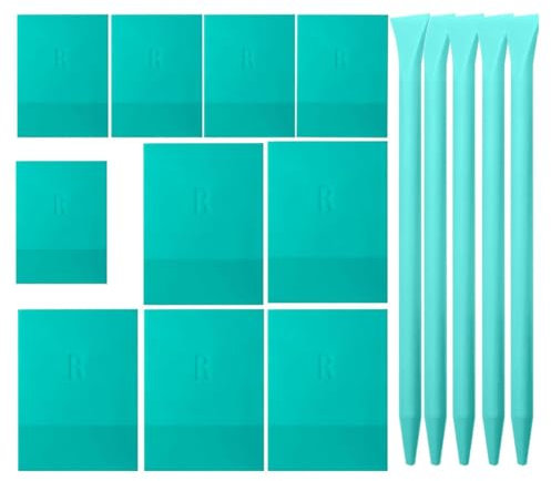 Qerwsdty Mini Raspador de Goma, Optimizado para Plantillas y Transferencias con Respaldo de, Raspador para Pasta Quemada para Madera