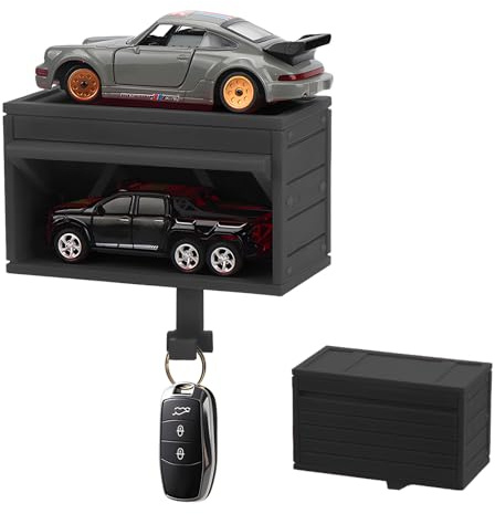 WOUYTPE Porte Clef Garage 3D, Porte Clef Mural Voiture, Porte Clef Mural Garage, Convient pour Ranger Les Clés de Maison, Les Clés de Voiture, Les Modèles Réduits de Voiture, etc (Noir)