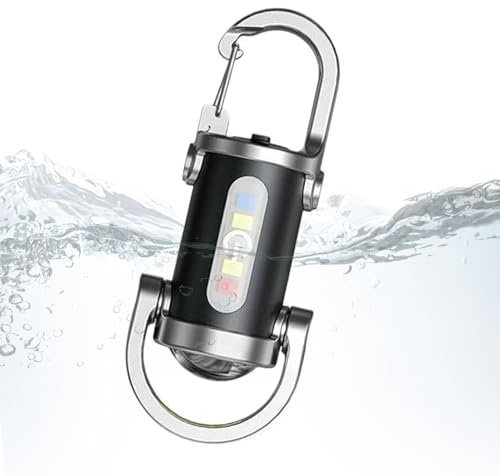 2 in 1 Flashlight and Power Bank, Mini Keychain Flashlight, Powerful Led Small Flashlights Waterproof and Shockproof, Multifunctional Keychain Light for Outdoor Camping Mountain Climbing Fishing