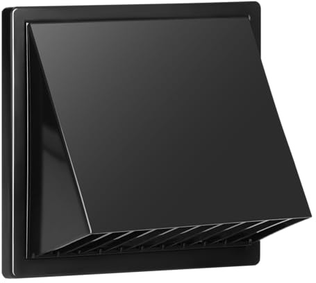 MIRATIC Yttre Väggventilationsgaller med Backventil – Utloppsgaller för Mekanisk Ventilation med Regnskydd Material ABS (grafit - Ø80-150 mm)