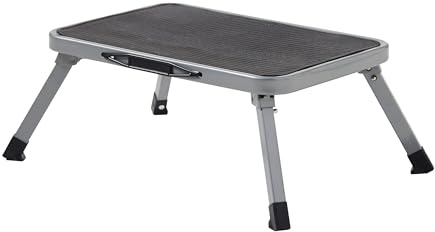 MasterWorks Folding Step Stool | Foldable Caravan Step Platform with Anti-Slip Surface | 150kg Max Load | Compact, Easy-to-Store| Ideal for Home, Kitchen, Garage & Caravan Use