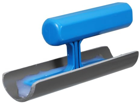 Zerodeko Cazzuola per Finitura Bordi Calcestruzzo Curva, Utensile Manuale Leggero Impugnatura Tubolare per Muratura e Ristrutturazione, Strumento Multifunzionale per Bordi Precisi