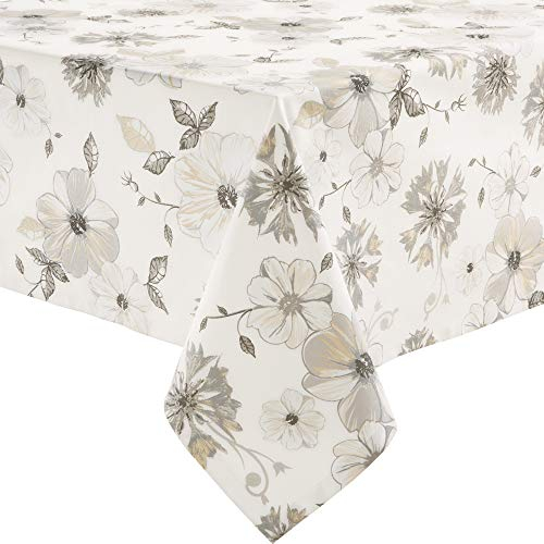 Erwin Müller Tischdecke, Tischwäsche Blumen Blume Größe 110x140 cm - robuste Qualität, mit hochwertigem Kuvertsaum und Fleckschutz ausgerüstet, 100% Baumwolle