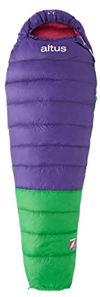 ANDES 400D Z80 | Température -8 à +10°C | Sac de couchage | Purpura | Forme de momie | Plume | Montagne | Camping | Excursions | Adultes | Unisexe | Homme et Femme