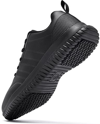 ENLEN&BENNA Non Slip Work Shoes for Women Food Service Waterproof Lightweight Comfortable Restaurant Kitchen Chef Nurse Shoe Black Size 8