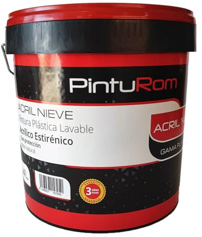 Pinturom Pintura Plástica Platino ACRIL NIEVE Blanco (4L., Blanco)