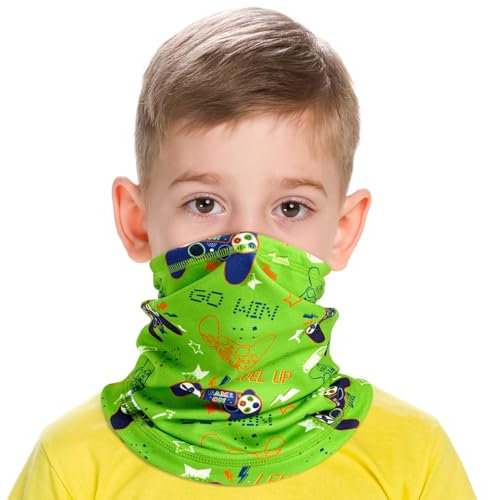 Kinder Loop Schal Jungen Mädchen Schlauchschal Halswärmer Baumwolle Winddicht Ski Maske Warmer Halstuch Nackenwärmer Multifunktionstuch für Winter Outdoor Skifahren Radfahren