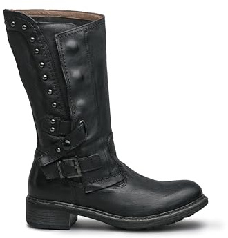NEROGIARDINI Botte en cuir avec clous et fermeture à boutons, Noir , 41 EU