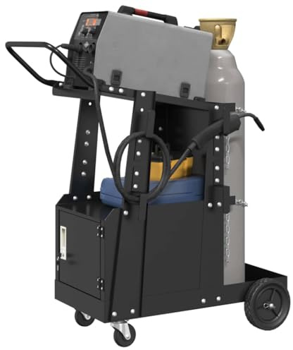 vidaXL Carro de Soldadura Negro 91 x 47 x 96 cm Acero, Carro de Soldadura Resistente, Carro Industrial, solución de Almacenamiento móvil, Ruedas bloqueables, Facilidad de Transporte