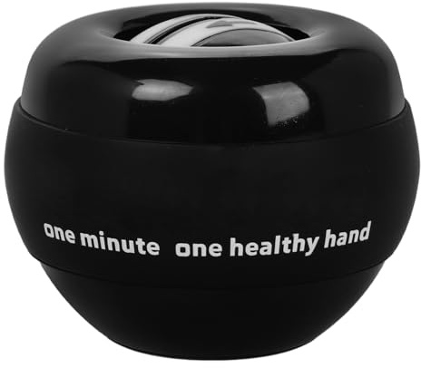 SKISUNO Gyroscopic Wrist Exerciser Hand Grip Strength Trainer Self-Starting Hand Gyroscope Ball for Forearm Workout with Protective Cord, Black Beginner Model
