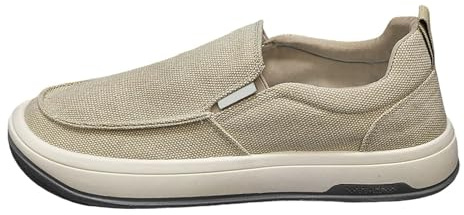 Scarpe casual da uomo, scarpe da ginnastica estive, in tela, leggere, antiscivolo, senza lacci, scarpe da passeggio, ammortizzate, da jogging, beige., 41 EU