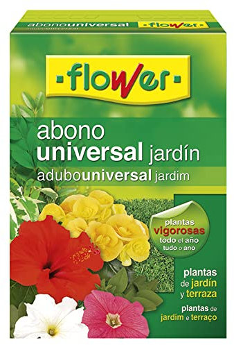 Flower - Abono Universal de 1 kg | Para Plantas Vigorosas y Sanas | Ideal para Jardín y Terraza | Contiene Magnesio y Azufre | Cubre 50 m2, No aplica color, 7x18x25.5 cm, Abono sólido