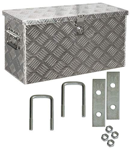 Trucky Truck Box Caisse de Transport Remorque Boîte à Outils Chequer Plaque en Alu D040 y compris matériel de montage