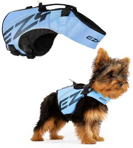 EZYDOG X2 Boost Dog Life Jackets | Dog Lifejacket, Adjustable Life Jacket for Dogs, Boating, Paddle Board, Superior Buoyancy, Rescue Handle, Reflective Stitching (Blue, S)