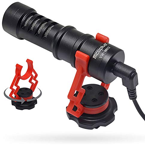 Venidice Camera Microphone, VM-M03 External Cardioid Vlogging Shotgun Mic for Canon Nikon DSLR Cameras, Camcorders, Android Smartphone, Shock Mount with 360 Degree Rotation