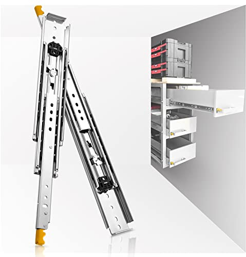 SHUHANG Schubladenschienen Schwerlast Schubladenauszug Vollauszug 1000mm Mit Schloss Schubladen Auszugsschienen Tragfähigkeit Kugelgelagerten 220 KG Ladekapazität Seitenmontage 1 Paar(2 Stück)