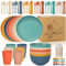 Chuboir 60pcs Dinner Set, Camping Plates and Bowls Set for 6 People, Unbreakable Tableware, Plastic Lightweight Serving Plates, Bowls, Cups, Cutlery Set, Forks for Camping, Picnic, Party, RV, Dorm