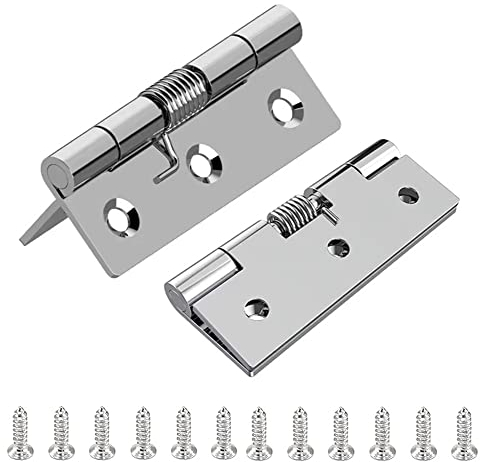 2 bisagras de resorte de apertura automática, bisagras de puerta de resorte de cierre automático, bisagras de cierre automático para puertas invisibles(3 pulgadas)