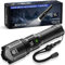 Torches LED Super Bright 500000 Lumen Rechargeable, High Power Torch with Power Display and Zoomable, IP67 Tactical Powerful Torch 5 Light Modes, for Camping, Hiking, Dog Walking