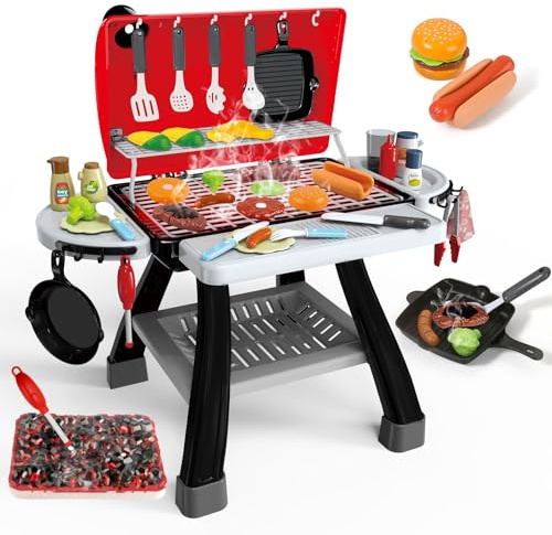 35pcs Kitchen Toy Set, Toy BBQ Grill Set, Cooking Toy Set, Little Chef Play, Kids Grill Playset Interactive BBQ Toy Set, Kids Kitchen Playset Toy Christmas Birthday Gift