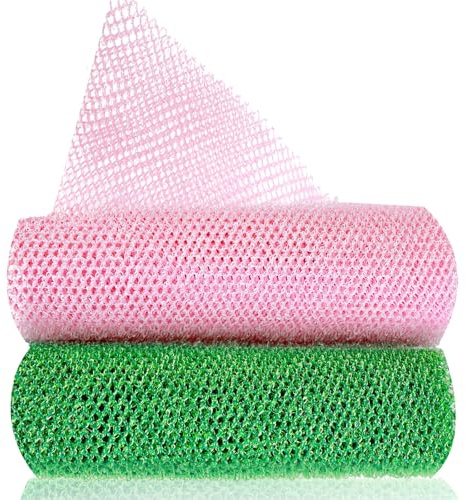 2 stycken afrikansk nätsvamp, afrikansk peeling nät svamp badsvamp tvättnät lång nylon rygg tvättlappar handduk