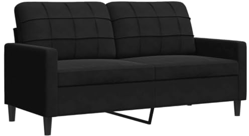 Canapé à 2 places Noir 140 cm Velours