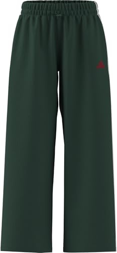 adidas Donna Essentials 3-Stripes Woven Parachute Pants, Team Dark Green/White, S