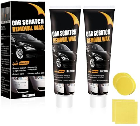MILEBAS 2PCS Scratch Remover for Vehicles, 2026 New Car Scratch Repair Paste Scratch Remover Kit with Wipe Sponge, Car Polishing Wax Scratch Remover for Deep Scratches