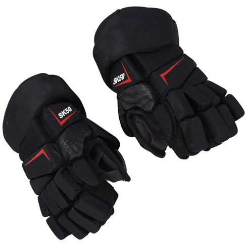 Aoaoy 1-par ishockeyhandskar som andas och skyddar högt sittande nylontyg EVA-skum hockeyhandskar för spelare (30,5 cm/12 tum)