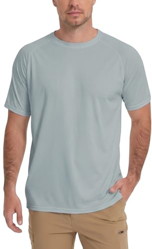 HYCOPROT Camiseta UV Hombre Camisa de Manga Corta UPF 50+ Protección Solar Camisetas Funcional Secado Deportivas Rash Guard Rápido Transpirable Rashguard para Exteriores Natación Pesca Verano