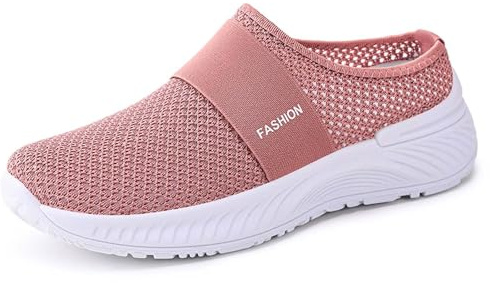 Generisch Zapatos Mujer Verano Zapatos Casuales Transpirables Pies No Congestionados Zapatos De Malla Un estribo Medias Zapatillas Suela Suave Zapatos Ortopédicos de Mujer, Rosa., 42 EU