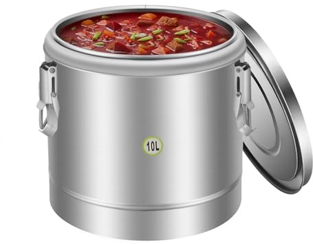 10L Thermobehälter 304 Edelstahl, dichter Deckel, 12h Warm- und Kalthaltung