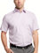 Double TWO Men's Short Sleeve Dress Shirt Easy Care Classic Fit Formal Plain Business Shirt - Lilac, 18.5in Collar