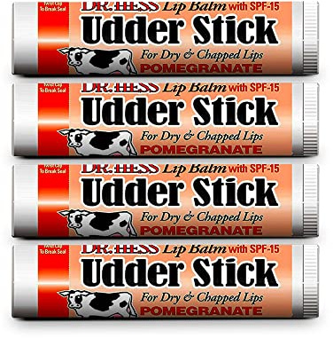 Dr. Hess Udder Stick Lip Balm, Pomegranate, 4 Count