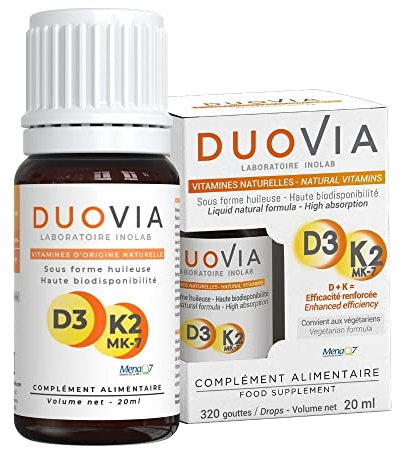 INOLAB Vitamina D3 K2 MK7 All-Trans Naturale | Olio d'oliva | 3 Gocce = 1600 UI Vitamina D + 50µg Vitamina K | Forma Assimilabile Oleosa