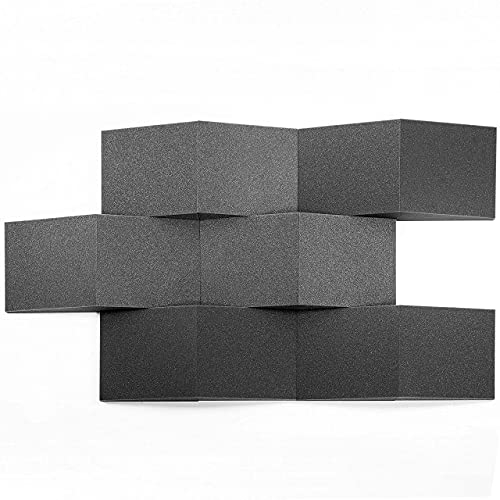 AcousPanel Akustikschaumstoff Schaumstoffplatten Farbe Anthrazit (12 Einzelstücke / 30x30x8cm) Unkomprimiert.