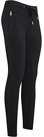 euro-star Athleisure - Pantaloni da equitazione da uomo, con elastico in vita, colore: Nero