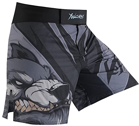 MMA Shorts for Men Fight Grappling Shorts Mens BJJ Shorts for Men No Gi Mid Thigh, Yw-dk6, Small