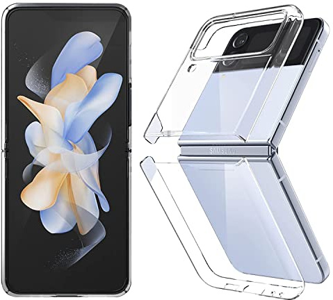 MIMGOAL Case for Samsung Galaxy Z Flip 4 Cover [Slim Fit] Hard Transparent PC Cover,[Anti Yellow] Shock-proof Bumper Phone Case for Samsung Galaxy Z Flip 4 5G 2022- Crystal Clear