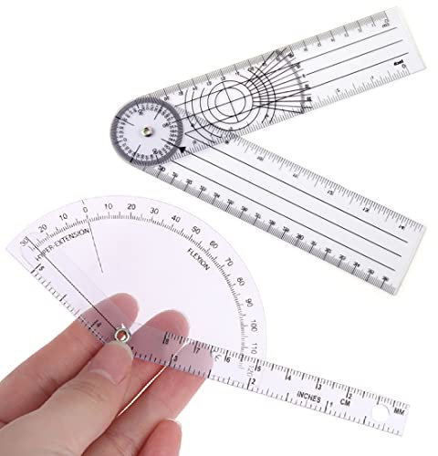 2 Pezzi Righello angolare Ortopedico Trasparente Goniometro Spinale Angolo,Goniometro Angolo Righello per Il Righello del goniometro a Nastro di misurazione per Famiglie e Studenti