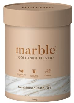 marble® Collagen Pulver 450 g - Collagenpeptide skin glow - 60 Tage risikofrei testen - Aminosäuren Komplex hochdosiert - Kollagenpulver in Pappdose ohne Plastiklöffel – geschmacksneutral