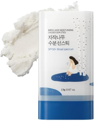 ROUND LAB Bastone solare idratante al succo di betulla (SPF50+ PA ++++) 19 g + crema solare da 2 ml | Una crema solare idratante, senza colata bianca, forte protezione UV, tipo di essenza umida,