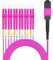 AMPCOM MPO zu LC Breakout-Kabel 50/125μm Multimode OM4 (12 Fasern, MPO zu LC, Typ B, LSZH/Riser, UPC, Magenta) 20m